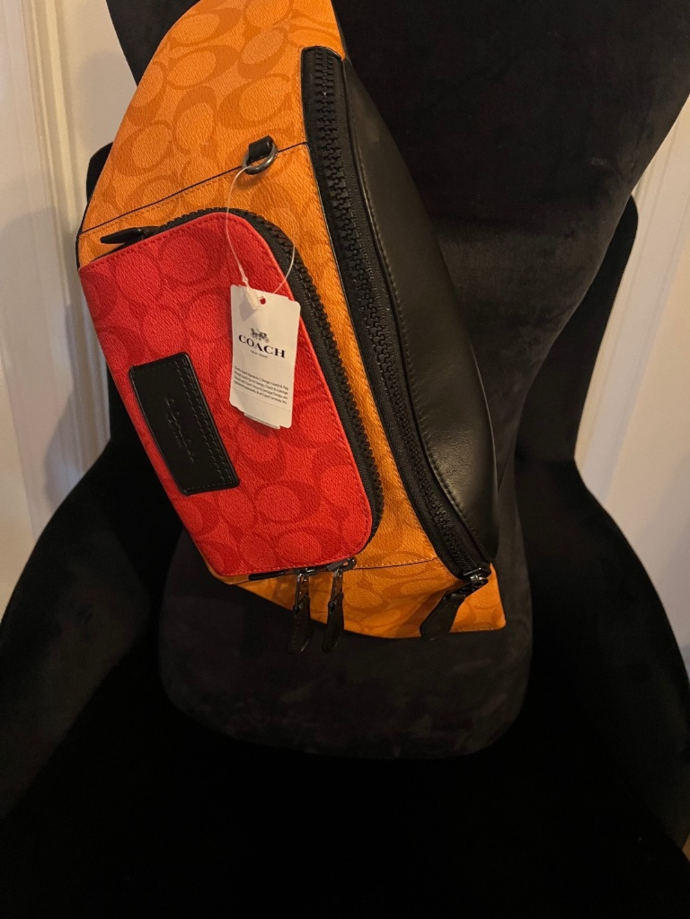 Coach Men's Track Belt Bag in Colorblock Signature